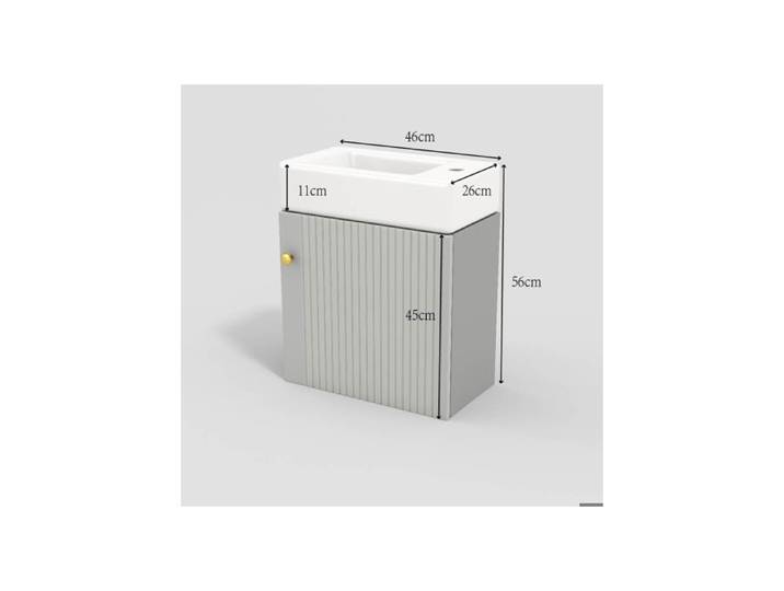 Mobilier de salle de bains: lavabo avec meuble vasque 46 cm petit meuble de salle de bains d'invités