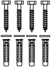 Pressalit Befestigungsmaterial 4er-Set, Montagezubehör, V8603,
