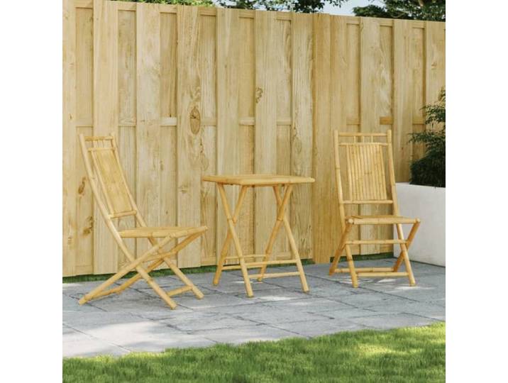 Ensemble de bistro 3 pcs bambou ensemble de bistro de jardin ensemble de balcon ensemble de meubles d'extérieur 3278525