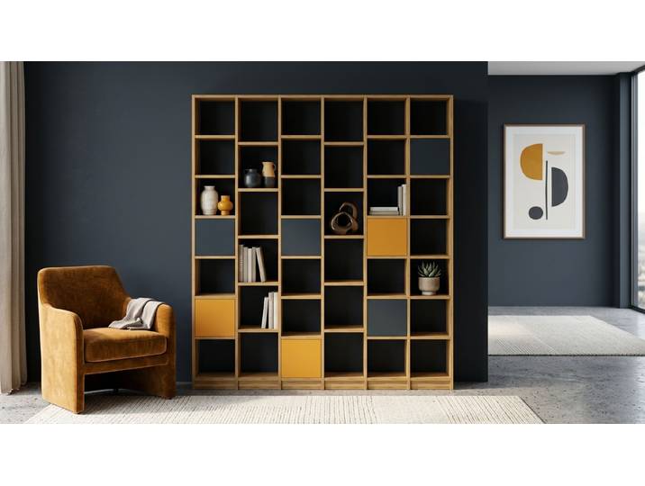 Modèle bibliothèque Pickawood sur mesure Cœur de hêtre Naturel huilé
