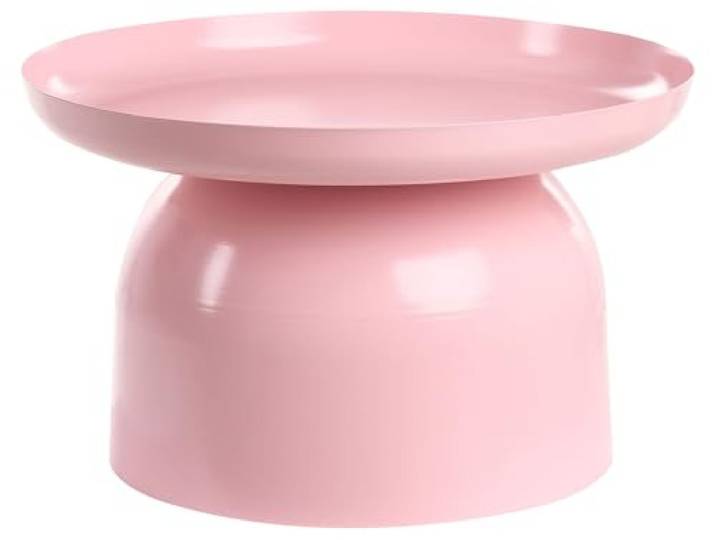Beliani Couchtisch Metall rund Pastell rosa modernes Design Torrens