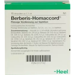 BERBERIS HOMACCORD Ampullen 10 St Ampullen