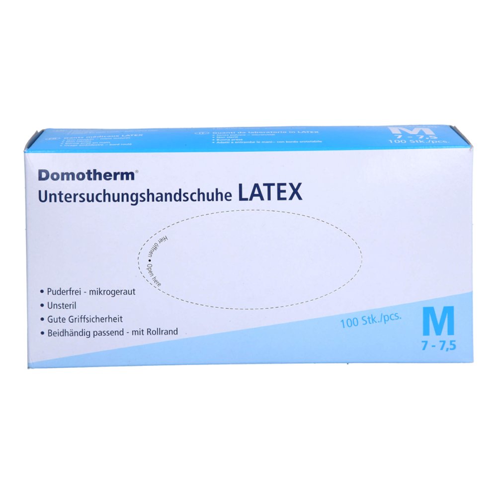 Uebe Medical GmbH Domotherm Untersuchungshandschuhe Latex Unsteril Puderfrei M Bla 17247673