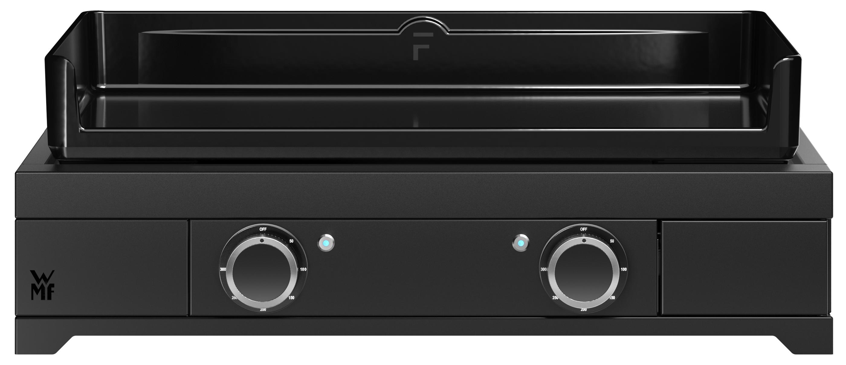 WMF Elektrogrill Plancha Edition One 60E, 3200 W, Grillfläche 60 x 40 cm, Gerätemaße 65.5 x 23.8 x 57.3 cm, Stahl / Gusseisen pulverbeschichtet, schwarz