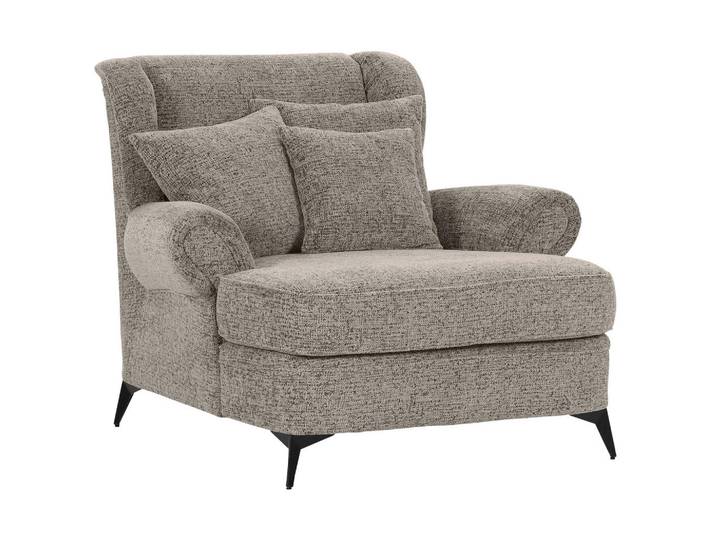 Landscape Xxl-Sessel, Graubraun, Metall, Füllung: Schaumstoffflocken,Schaumstoffflocken, 125x102x137 cm, Stoffauswahl, Wohnzimmer, Sessel, XXL-Sessel