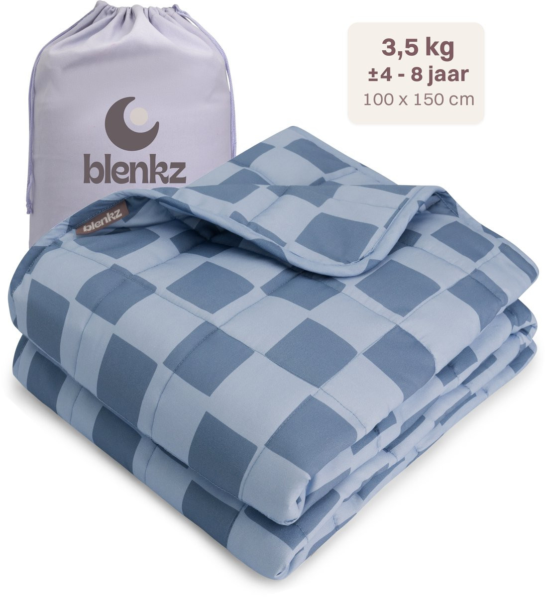 BLENKZ Verzwaringsdeken Kind Check Blue, 3,5 kg, 100 x 150 cm