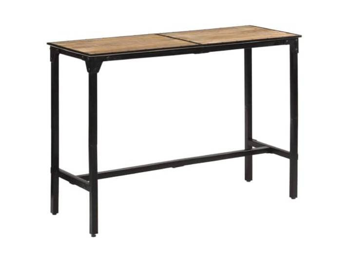 Bartisch aus massivem Mangoholz, ungeschliffen, mit Eisenrahmen, 150 x 55 x Strapazierfähiges Tropenholz, natürlicher Stil, benutzerfreundliche Verwendung, einfache Pflege, einzigartiges Design