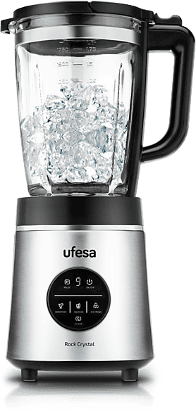 Batidora de vaso - Ufesa BS Rock Crystal, 1800 W, 1.75 l, 6 cuchillas acero, Inox