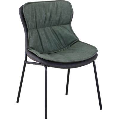 Polsterstuhl KAYOOM, grün (grün, dunkelgrau, grün, dunkelgrau), B:54cm H:84cm T:64cm, Eisen, Kunstleder, Stühle, Polsterstuhl, pflegeleicht, bequem, angenehme Sitzfläche, mit trendigen Ziernähten