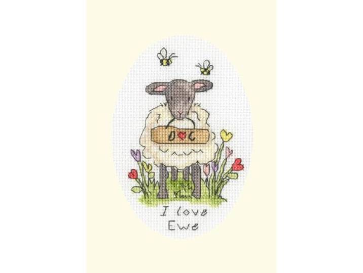 Bothy Threads Counted Cross Stitch Kit - I Love Ewe
