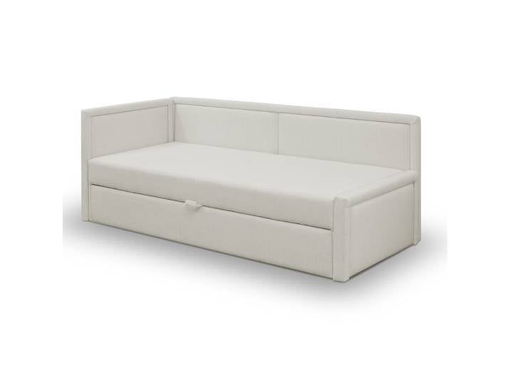 Ausziehbares Doppelbett Caprili in Creme, Geflecht, universell
