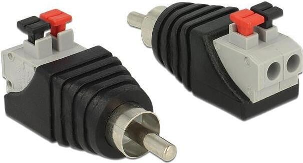 Delock 65566 Adapter Terminalblock 2Pin naar Cinch Stekker voor Drucktast