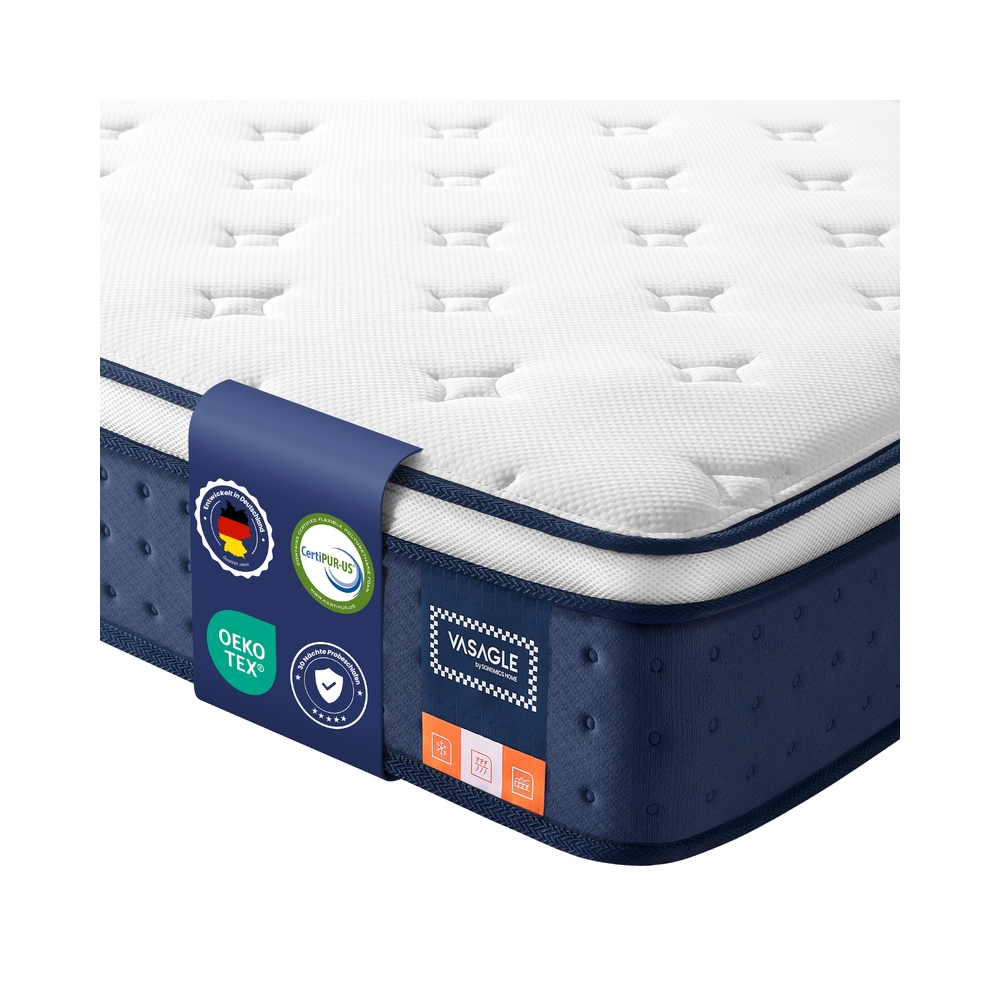VASAGLE Taschenfederkernmatratze mit Gel Memory Schaum und Komfort RMZ222QZ02