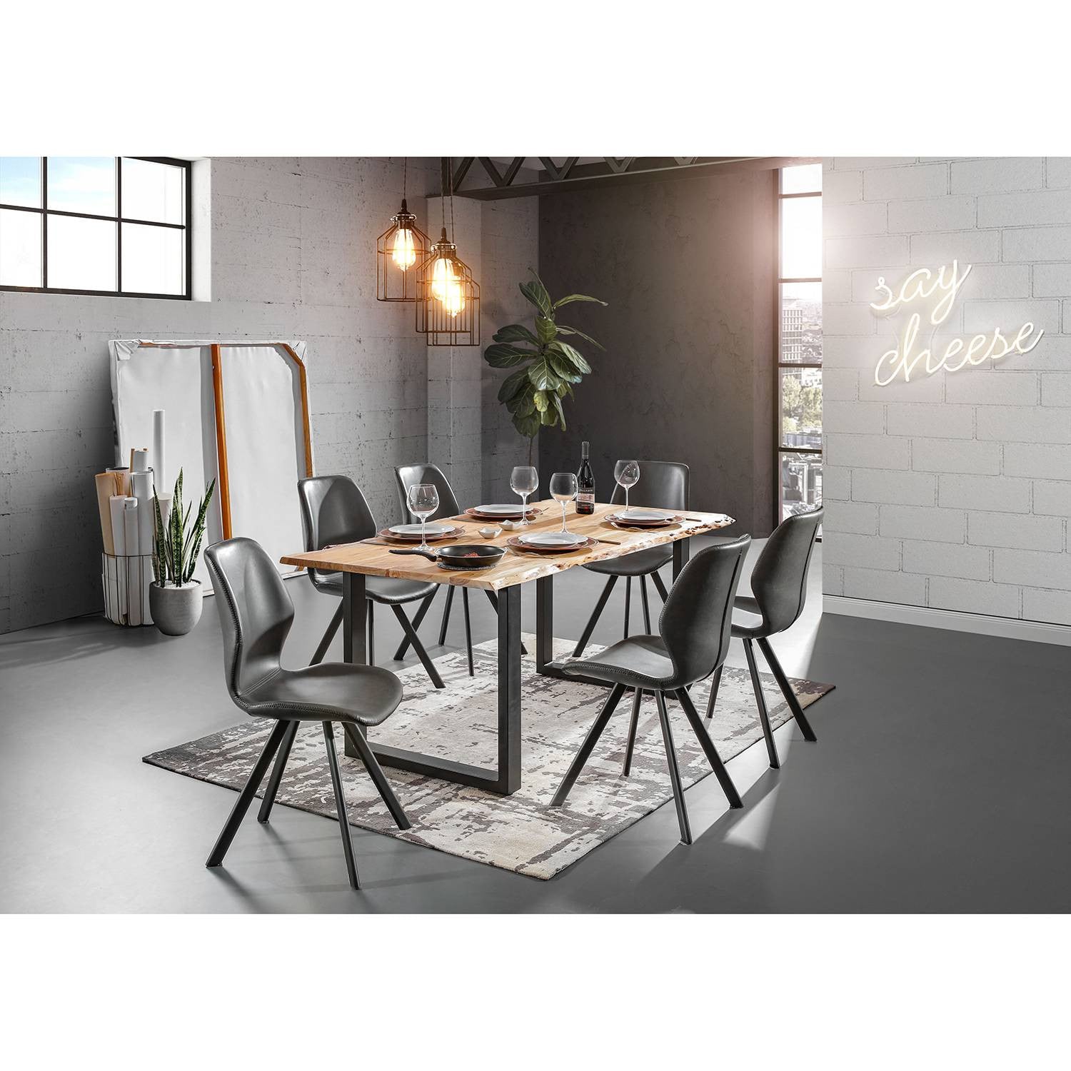 home24 Collins Eetkamerstoelen set van 2 zwart