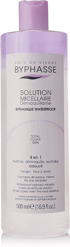Byphasse Démaquillant biphasique waterproof Solution Micellaire 500 ml