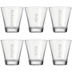 Gravur CIAO Trinkglas 215 ml Name vertikal 6 Stück