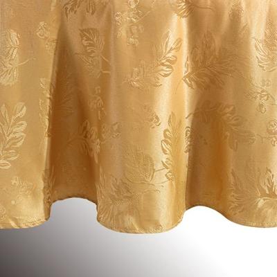 Threadmade Home Llc "Graceful Leaves Round Tablecloth 70"" Round, 70"" Round, Gold"