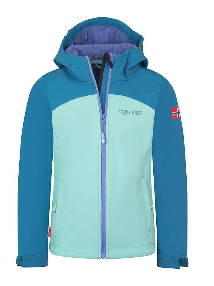 Trollkids Softshelljacke "Kristiansand" in Hellblau/ Blau - 122