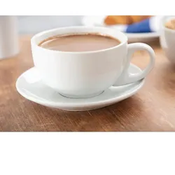 Gastronoble Olympia Whiteware Cappuccinotassen + Untertassen - 28,4cl - 24 Sets