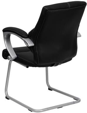 Lancaster Home LeatherSoft Executive Side Reception Chair with Silver Sled Base