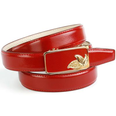 Ledergürtel ANTHONI CROWN, Damen, Gr. 80, rot, Leder, unifarben, Gürtel Ledergürtel, in rot mit, Schnalle mit kleinen Blättern