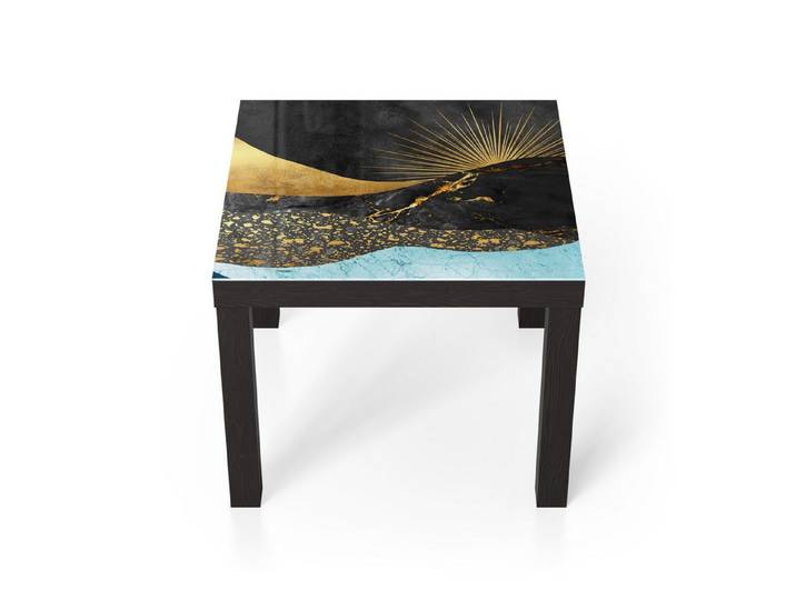 DEQORI Couchtisch 'Goldener Mondzauber', Glas Beistelltisch Glastisch modern