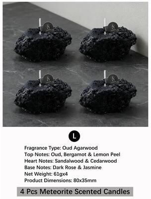 Uplift Treasures Handmade Meteorite Scented Candle With Oriental Woody Fragrance 4pcs Meteorite(l)