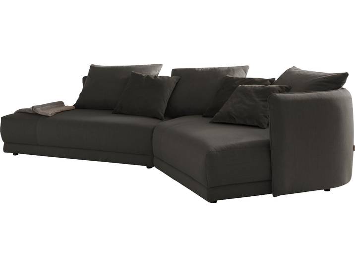 Ecksofa DESIGNWERK New York L-Form, anmutendes Designsofa , grün (hunter), B:333cm T:179cm, 100% Polyester, Sofas, Ecksofa, mit moderner R&ung im Rücken
