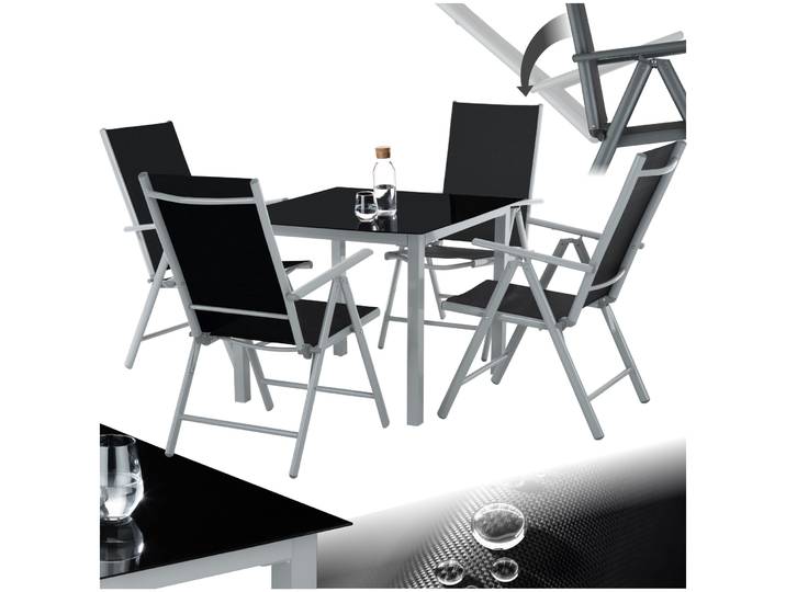 Aluminium Sitzgruppe 4+1 - silber