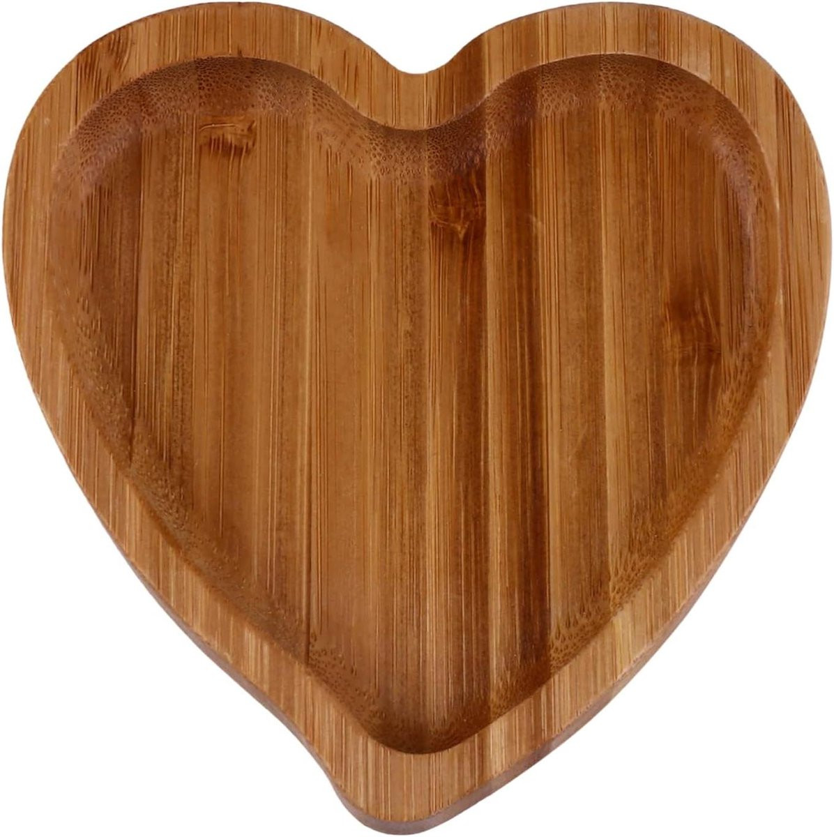 Bamboe Hartvormige Serveerschaal voor Sieraden - Bruin - 20 cm