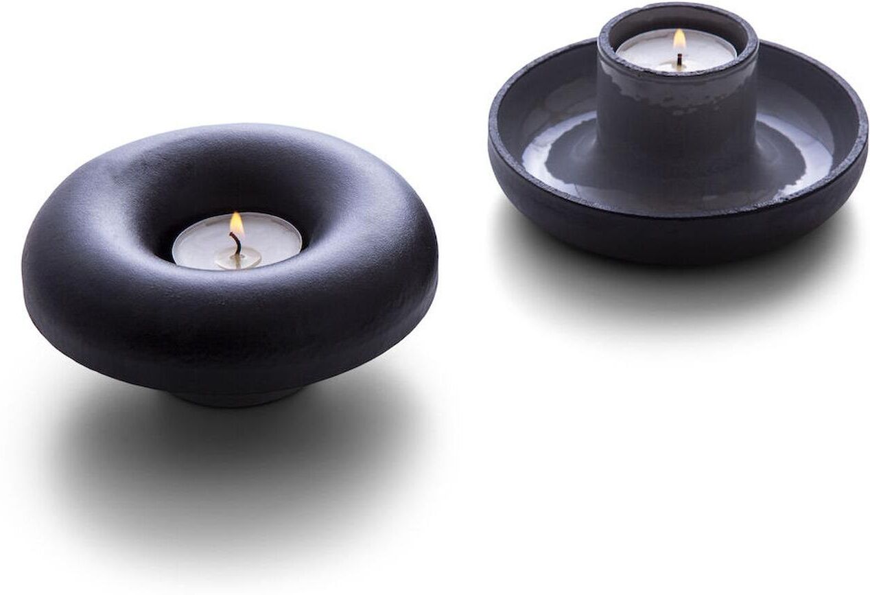 Orrefors Jernverk 410880 Candelholder 2in1 2-Pcs Black One Size