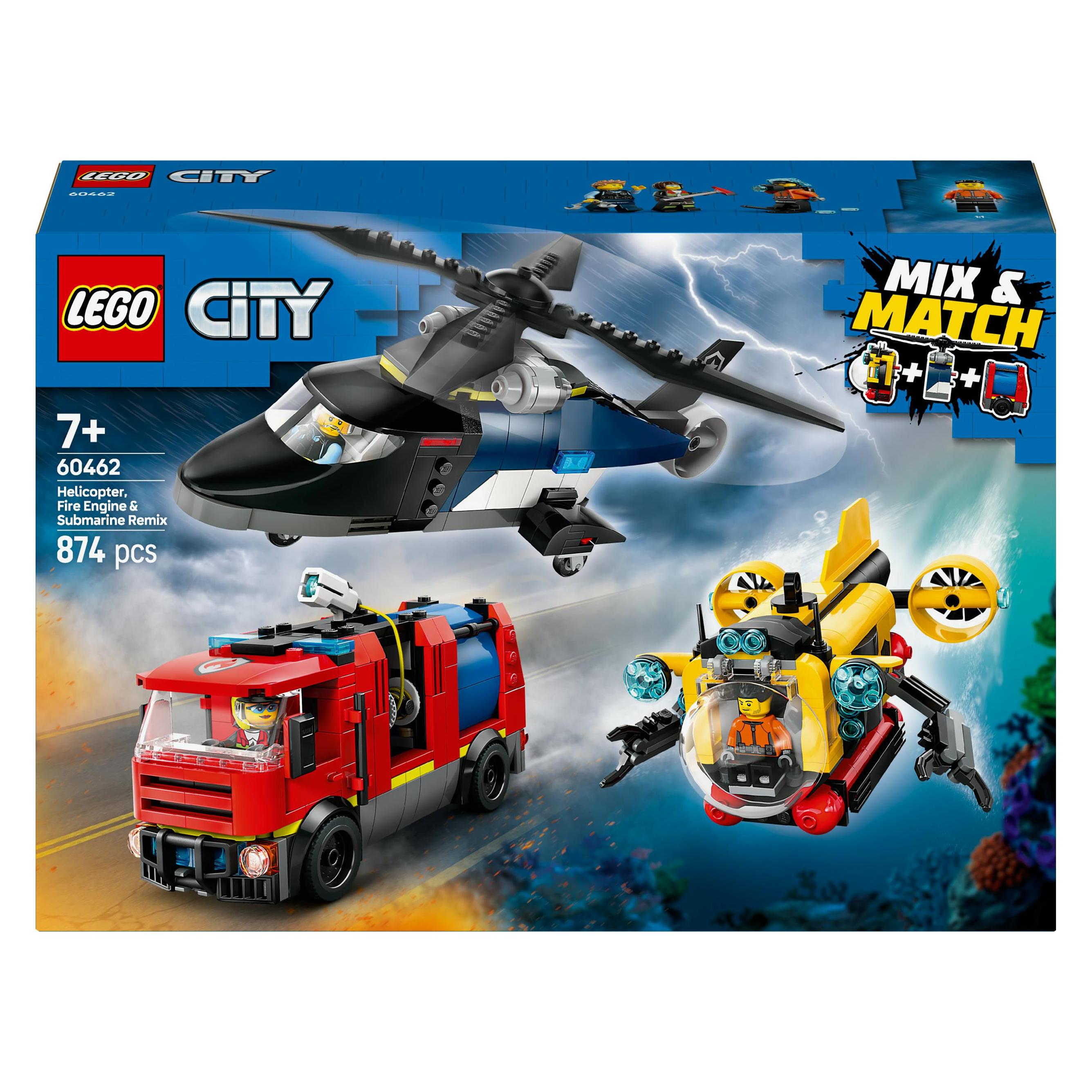 LEGO Kombinationsset mit Hubschrauber, Löschauto und U-Boot (60462, LEGO City) (60462)