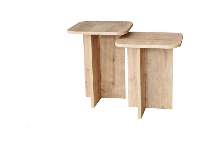 Beistelltisch 2er-Set Yasam eiche Melamin B 40 H 50 cm - Beistelltisch 2er-Set