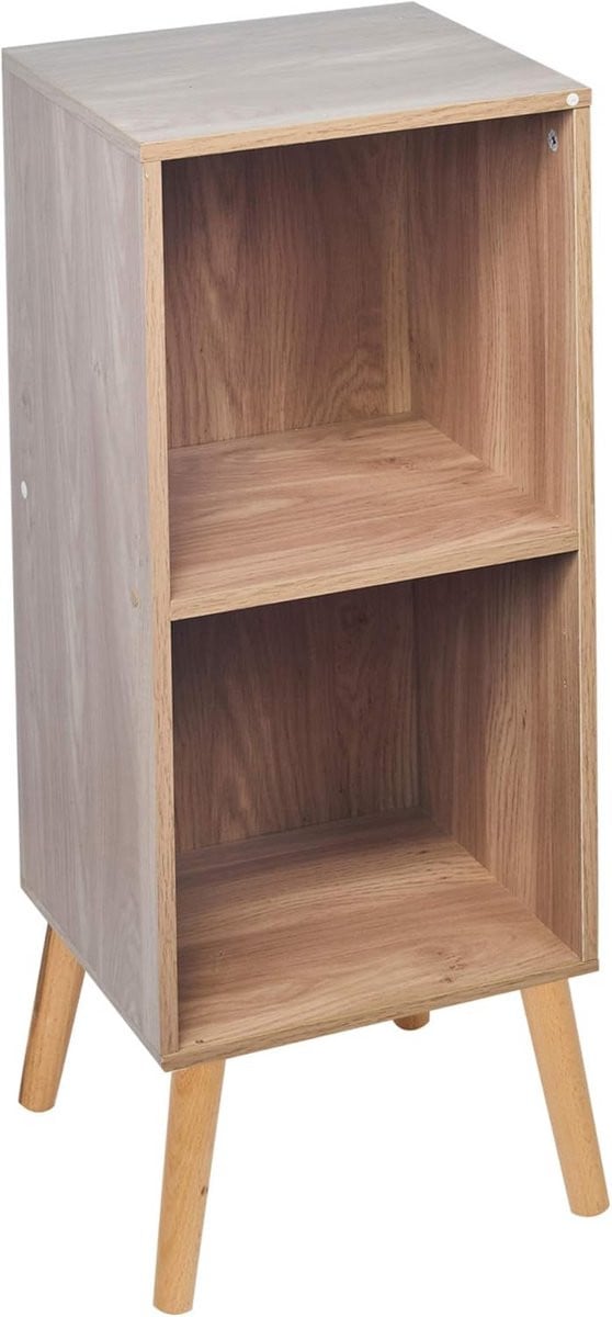 Scandinavische houten opbergkast met 2 verdiepingen voor de woonkamer, slaapkamer of werkkamer