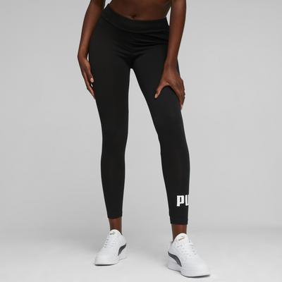 Leggings PUMA "ESS LOGO LEGGINGS", Damen, Gr. L, N-Gr, schwarz (puma schwarz), Jersey, Obermaterial: 95% Baumwolle, 5% Elasthan, unifarben, schmal normal, Hosen Leggings, schmale Passform, für vielseitige Aktivitäten, sportlicher Stil