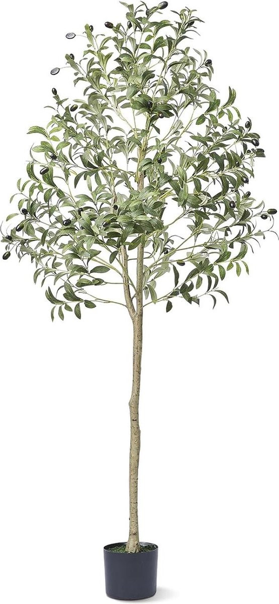 Kunstboom Groene Olijfboom van PE voor Indoor en Outdoor Decoratie, Hoogte: 155 cm