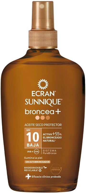 Ecran Sunnique BRONZAGE+ vaporisateur huile SPF10 200 ml