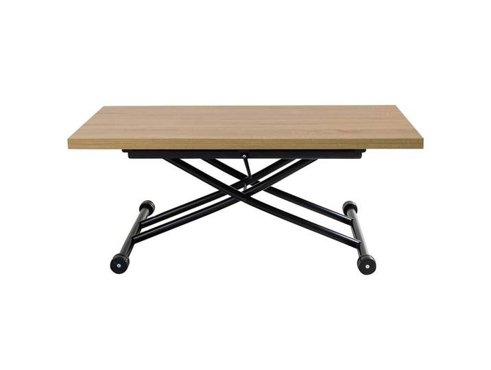 Table 2 en 1 relevable LILIAN imitation Chêne et noir