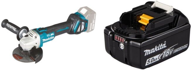 Set Makita Akku-Winkelschleifer DGA513Z + Akku-BL1850B Li 18,0V 5.0Ah