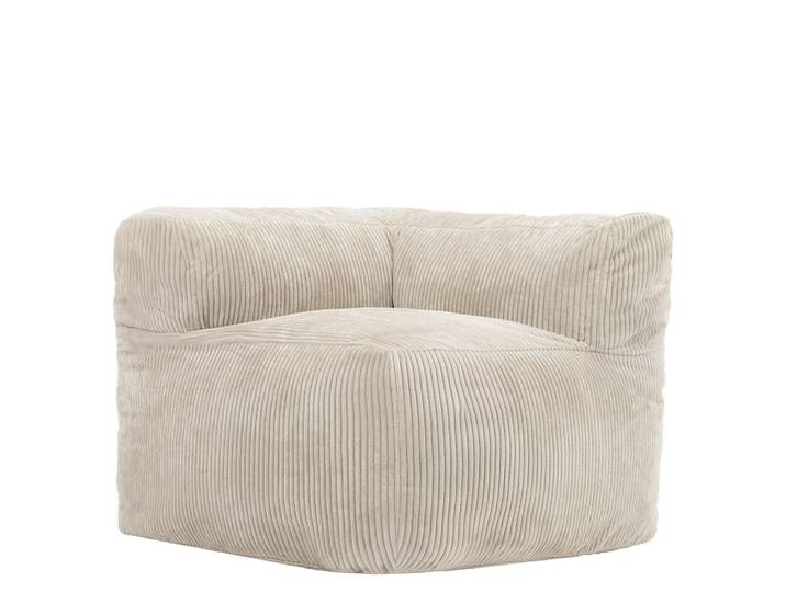 icon Sitzsack-Ecksessel ZEN modular Cord, Beige, 100x68x100 cm, Wohnzimmer, Sessel, Sitzsäcke, XXL Sitzsäcke