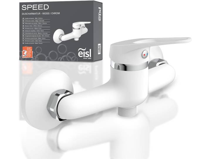 Duscharmatur EISL SPEED , weiss (weiß), B:17,6cm H:10,1cm, Messing, Armaturen, Duscharmatur, Wasserhahn Bad, Mischbatterie Dusche in Weiss/Chrom