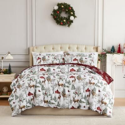 Southshore Fine Linens White Christmas 3-piece Holiday Comforter Set