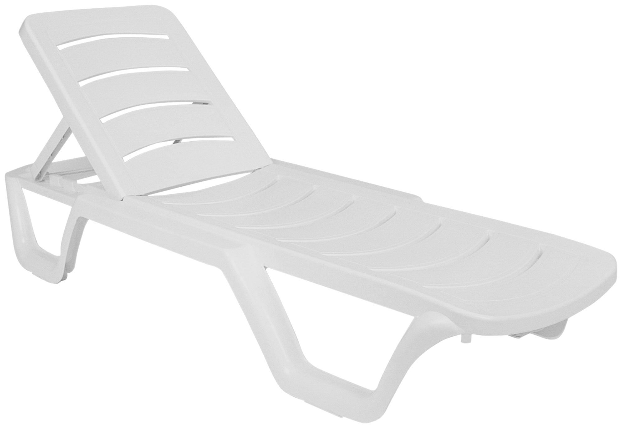 Sonnenliege MALTE 4er Set klappbar - 54x187x30cm, Kunststoff, Weiß | Gartenliege Strandliege