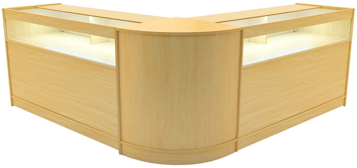 MonsterShop Iris led winkel toonbank set esdoorn H: 90 cm