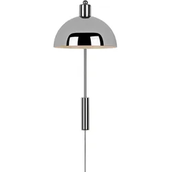 Nordlux Wandleuchte ELLEN 20, IP20, E14 (exkl.), mit Schnurschalter, Metall, Chrom poliert / Metall-Schirm NORD-2213721033