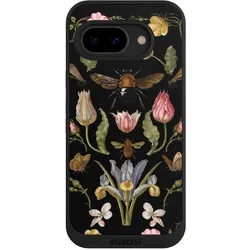 Nivocase Handyhülle für Google Pixel 9a Hülle NIVOpure Case Schwarz Biene Blumenkranz Blüte (Google Pixel 9a), Smartphone Hülle, Schwarz