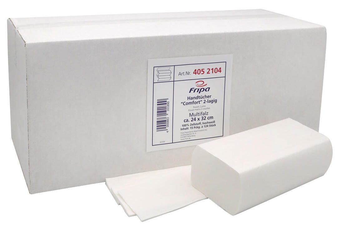 Fripa Comfort Papierhandtücher 24x32 2-lagig 1.860 Tücher 4052104