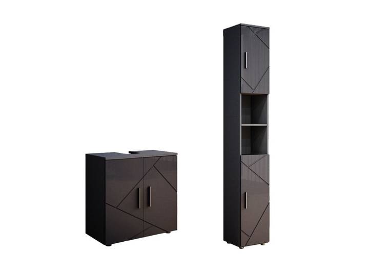Meubles bain Irma 2 pièces Anthracite Haute brillance Vicco 55200