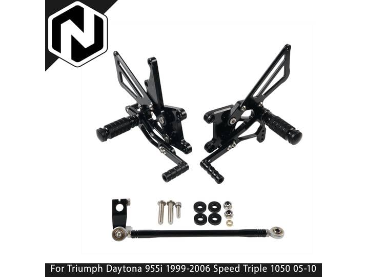 Repose-pieds arrière réglables, tige de changement de vitesse pour Triumph Daytona 955i 1999-2006 Speed Triple 1050 05-10 Speed Triple T509 Daytona T595