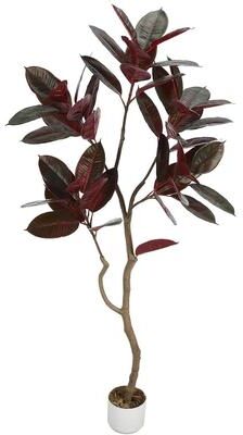 YUN 5ft Artificial Fiddle Leaf Fig Tree, Faux PEVA Leaves with Pot for Indoor Home Office Decor
